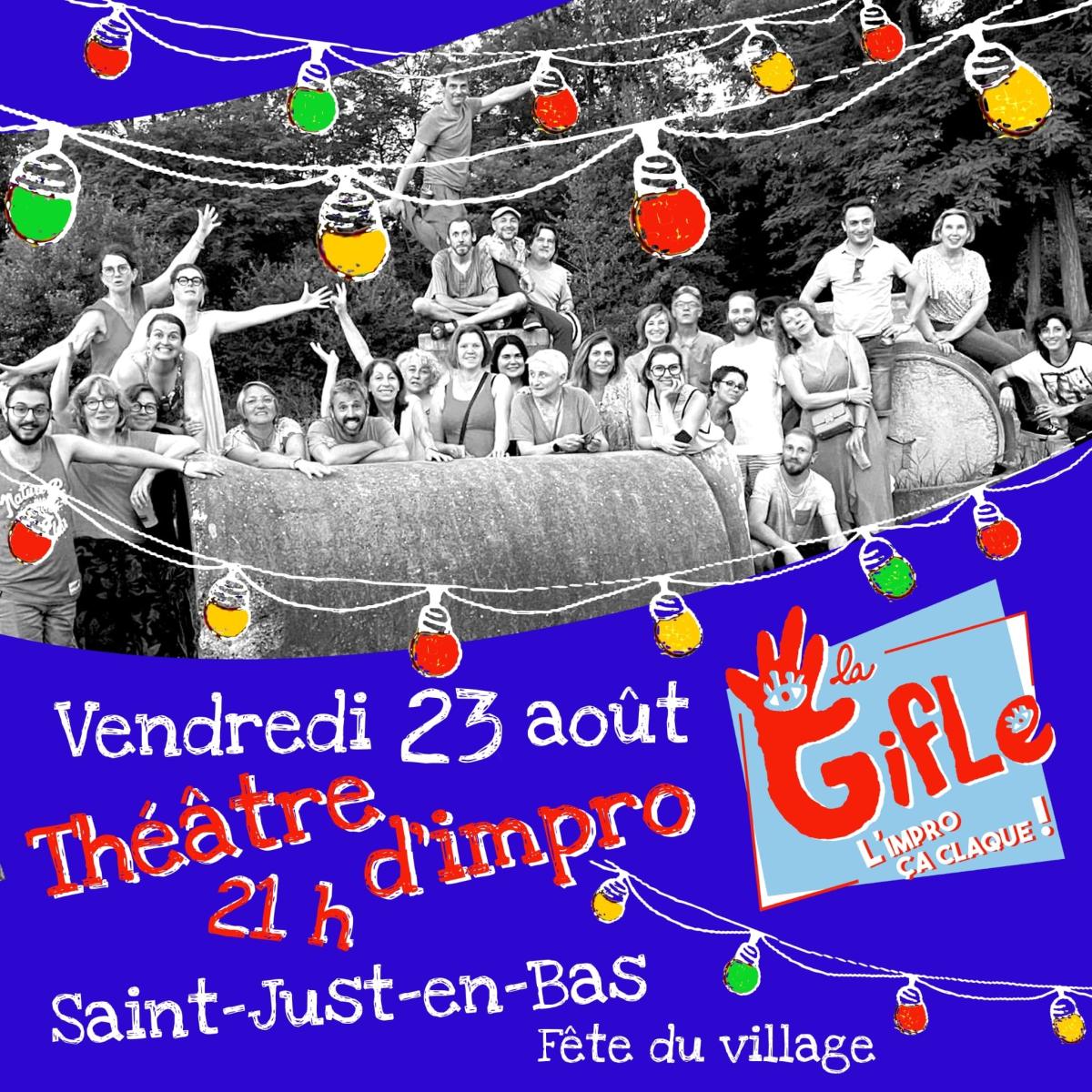 ST JUST EN BAS : soirée théatre d'impro vendredi 23 août à 21h00 à la salle des fêtes