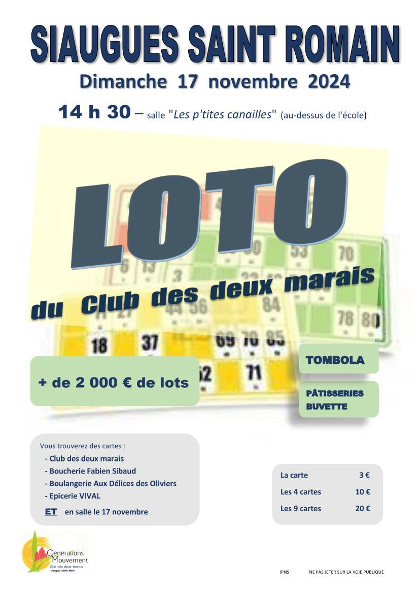 LOTO DU CLUB DES DEUX MARAIS