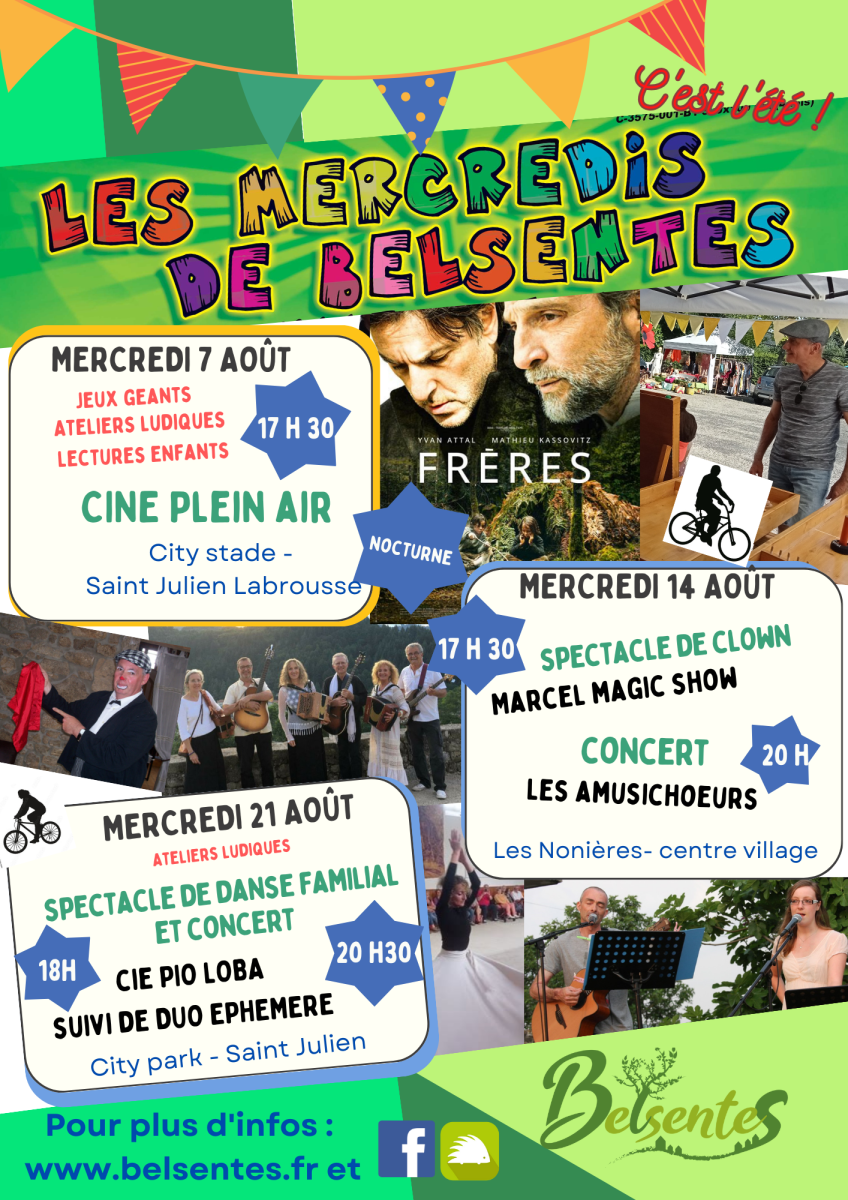 21 août - Mercredis de Belsentes à Saint Julien Labrousse