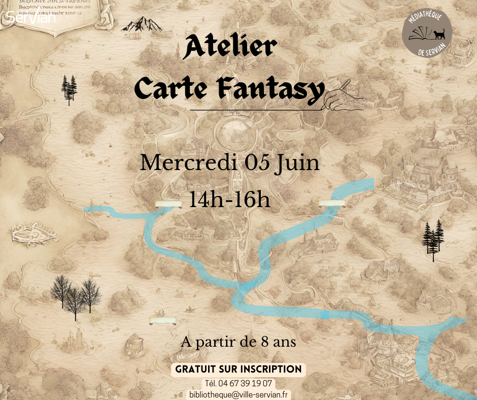 🗺 Atelier Carte Fantasy - Mercredi 05 Juin - Médiathèque 🗺