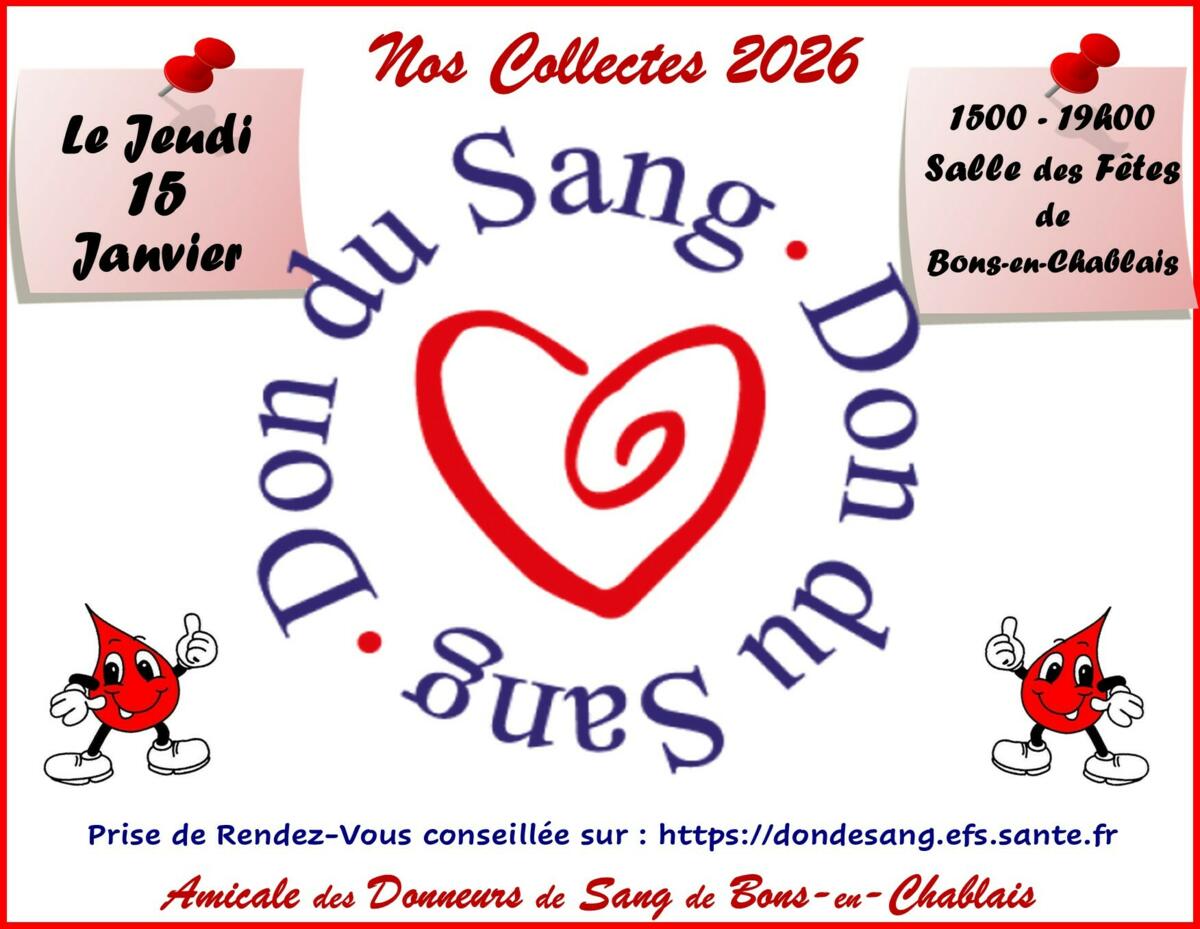 Don du sang - Bons-en-chablais