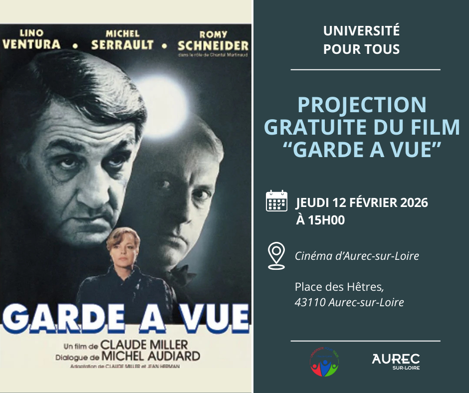 🎬 Projection gratuite du film "Garde à vue" 🎬