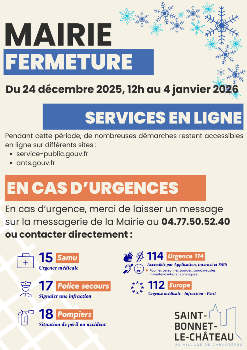 🔔 FERMETURE EXCEPTIONNELLE DE LA MAIRIE 🔔