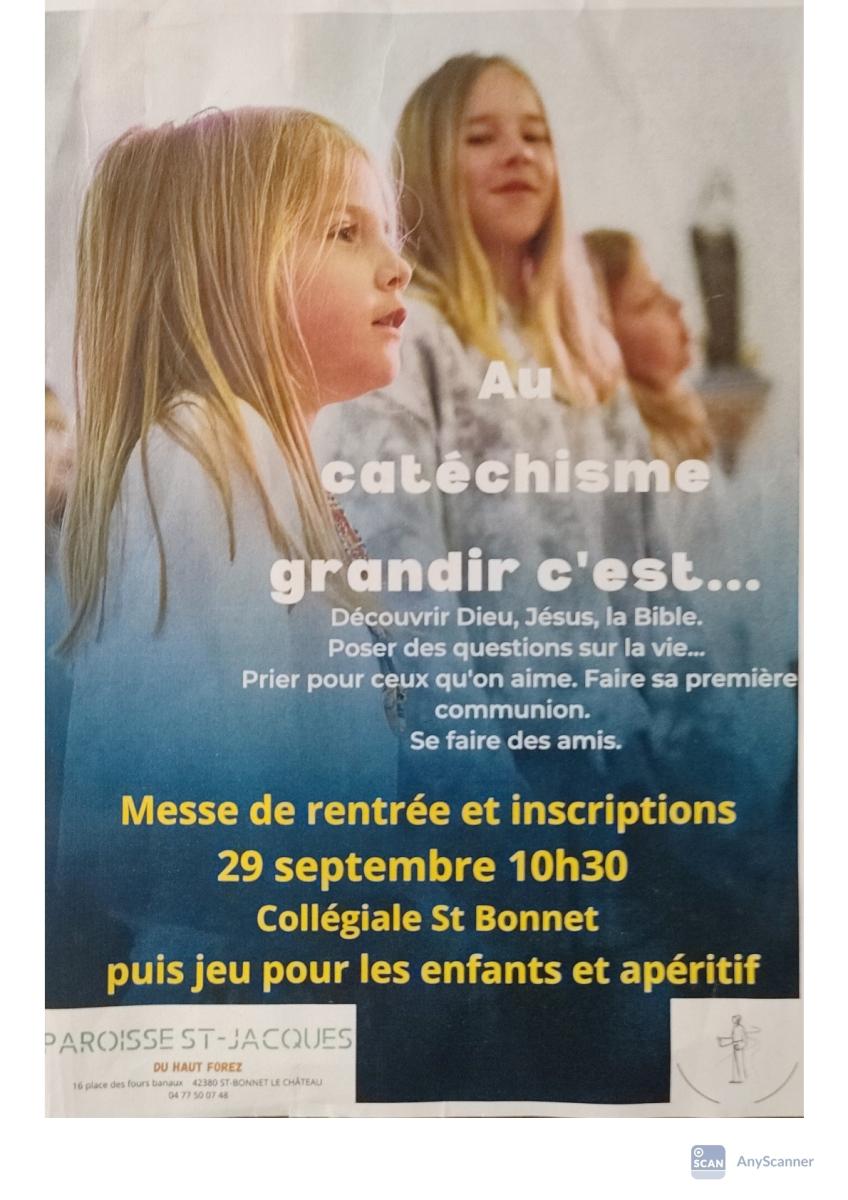 Messe de rentrée pour le catéchisme