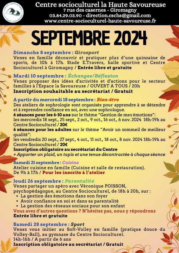 CSCHS : PROGRAMME SECTEUR FAMILLES