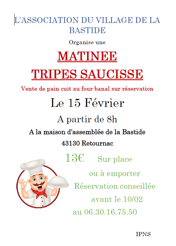 Matinée Tripes & Saucisse à la Bastide 🥖🍷