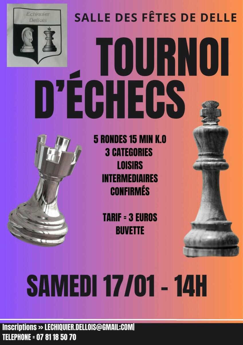 Tournoi d’échecs - avec l’Echiquier Dellois
