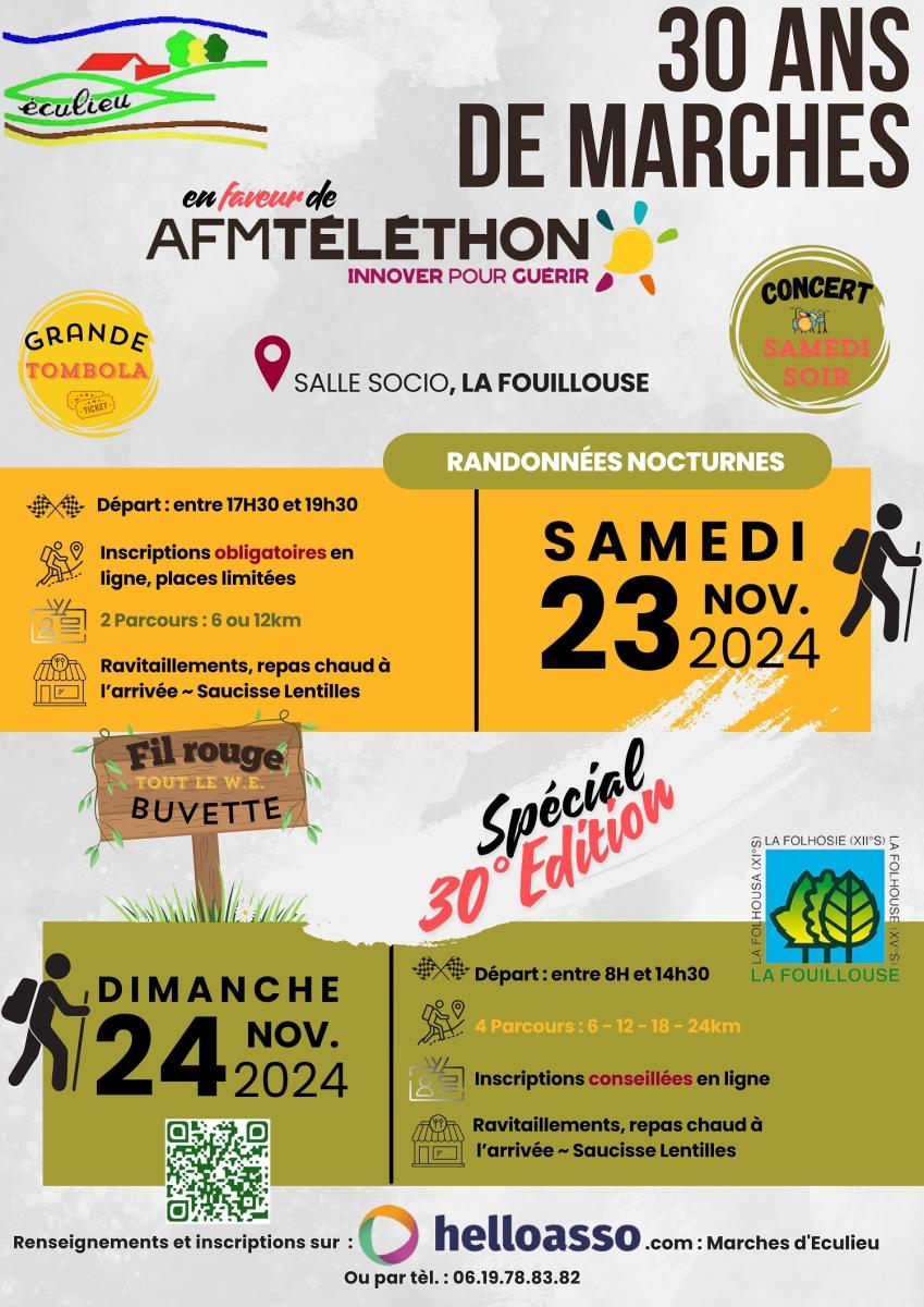 30 ans de Marche d'Éculieu « en faveur du Téléthon » 2024