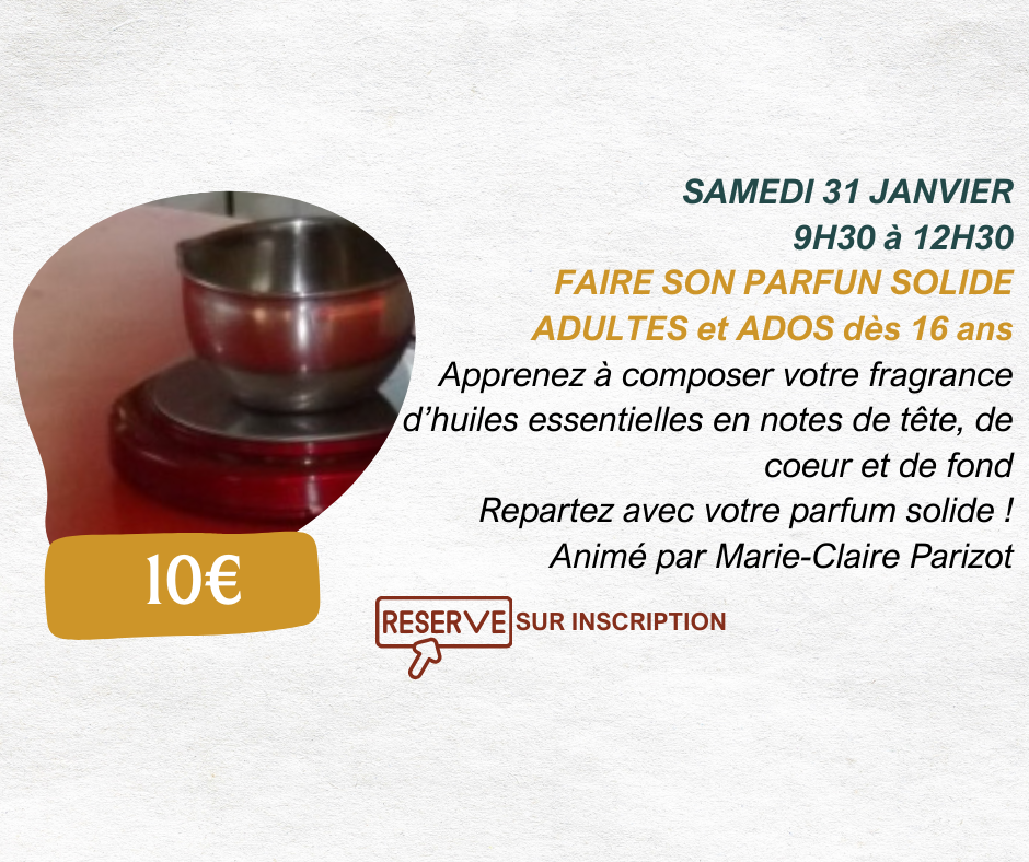 Atelier Faire son parfum solide