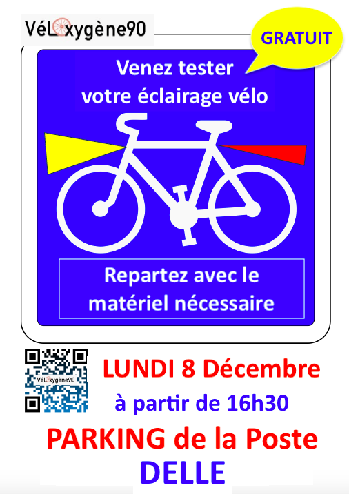 Venez tester votre éclairage vélo - avec Véloxygène 90