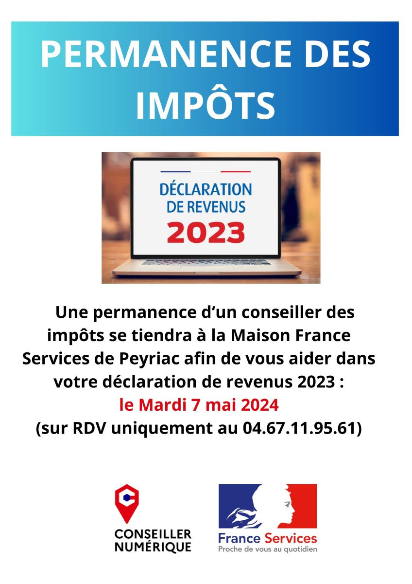 📣 Permanence des Impôts à la Maison France Services de Peyriac-Minervois 🏠