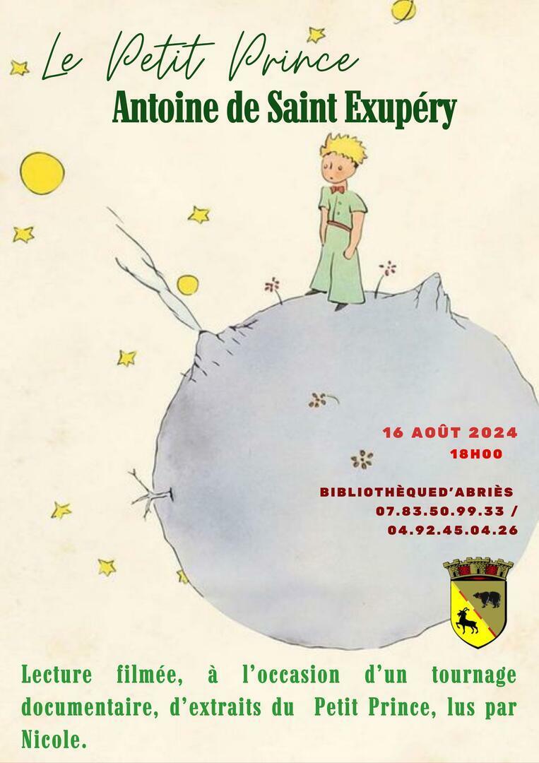 Lecture filmée du Petit Prince d’Antoine de Saint-Exupéry à la bibliothèque