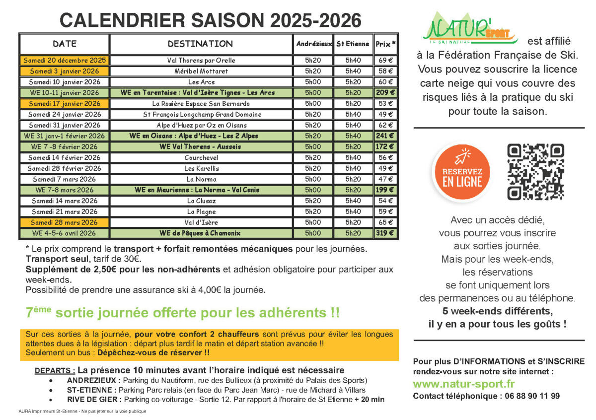 Natur'sport - sortie ski - Méribel Mottaret