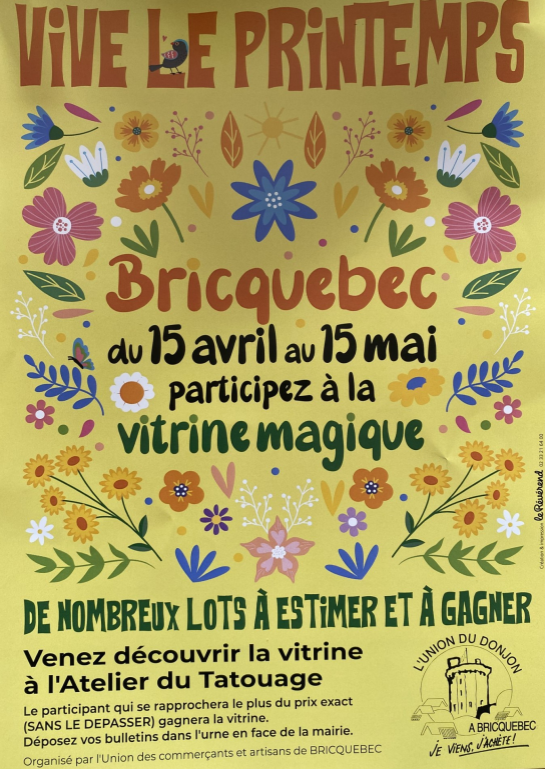 Découvrez la vitrine magique par l'union des commerçants et artisans de Bricquebec-en-Cotentin