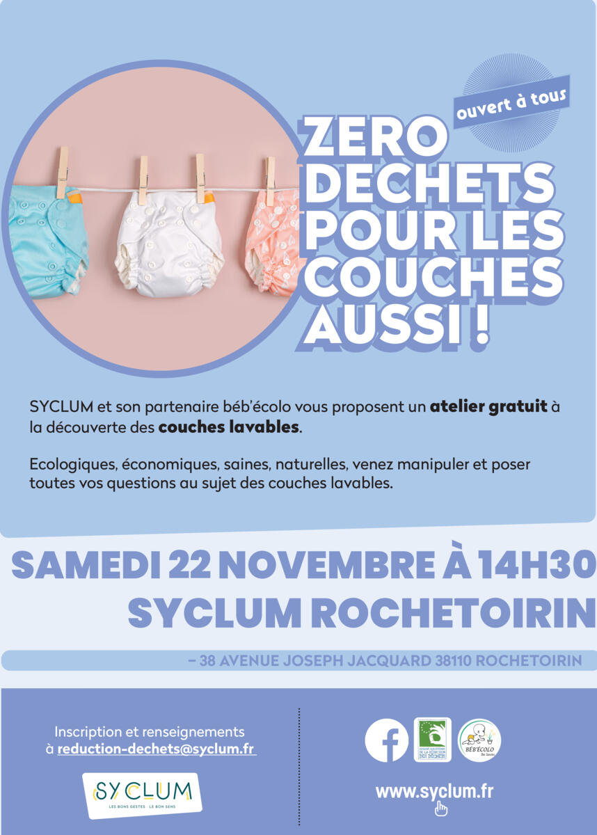 Environnement | Atelier découverte des couches lavables - Syclum