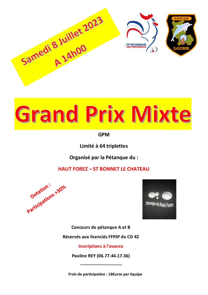 Concours de pétanque- Grand Prix Mixte