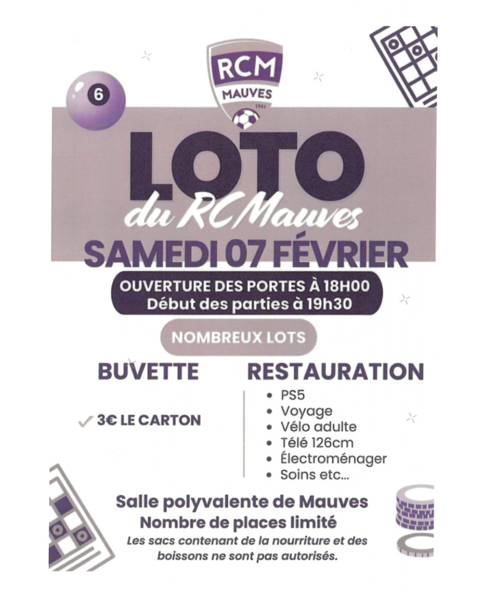 LOTO DU RCM MAUVES