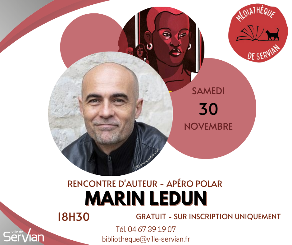 ✒📚 Rencontre d'auteur avec Marin Ledun - Samedi 30 Novembre - Médiathèque 📚✒