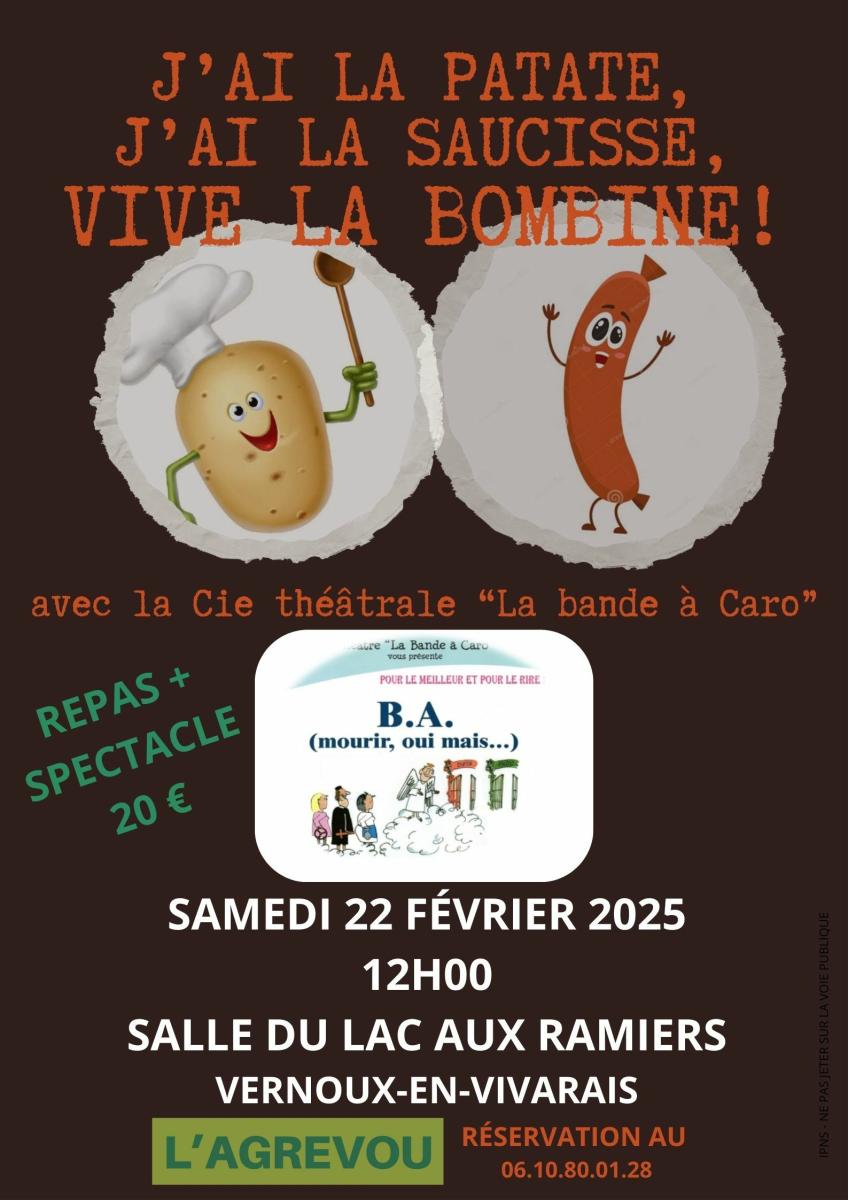 Repas Bombine suivid'une pièce de théâtre avec "La bande à Caro"