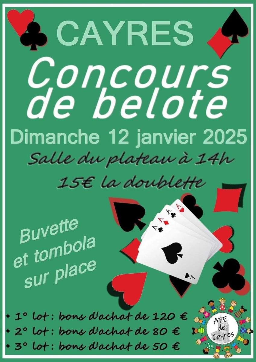 CONCOURS DE BELOTE - APE CAYRES