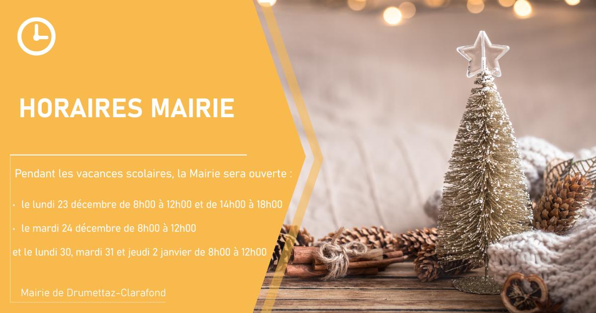 Horaires Mairie 🕐❄️