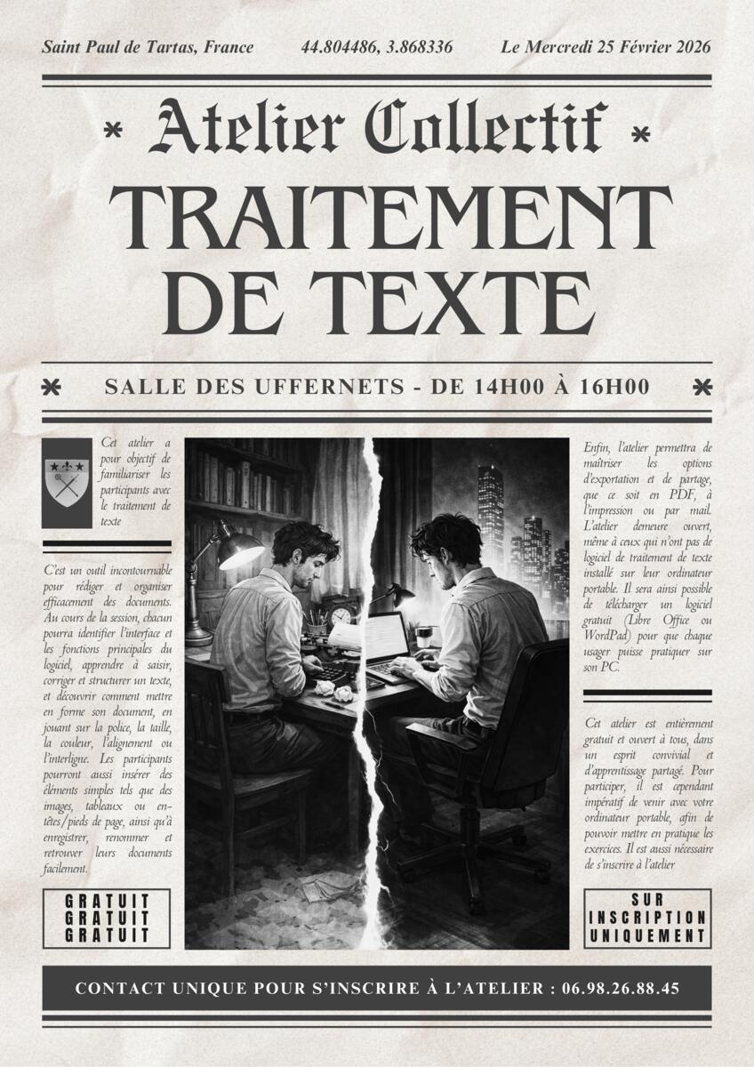 ATELIER NUMERIQUE COLLECTIF // Traitement de texte