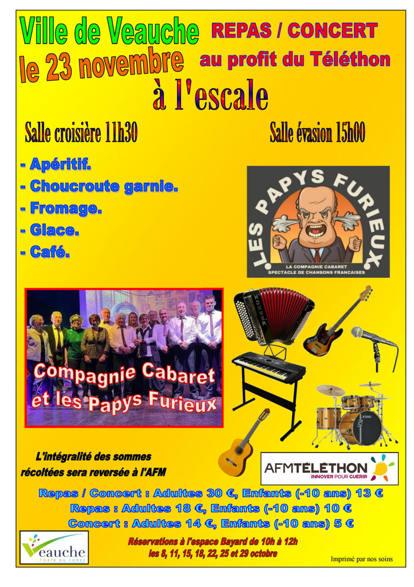 Repas concert du Téléthon à l'escale