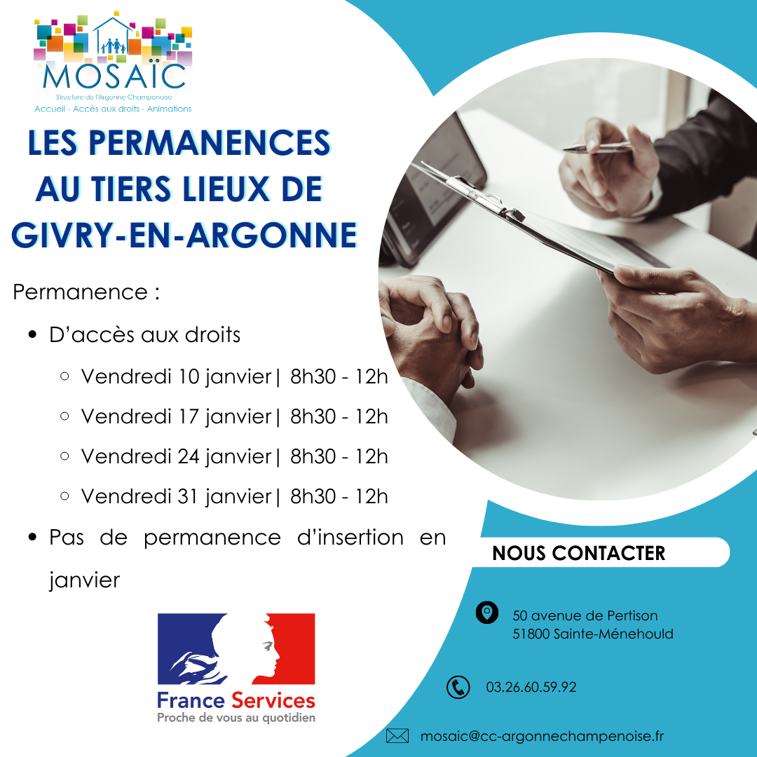 📅 Permanences France Services à Givry - Janvier 2025 📅