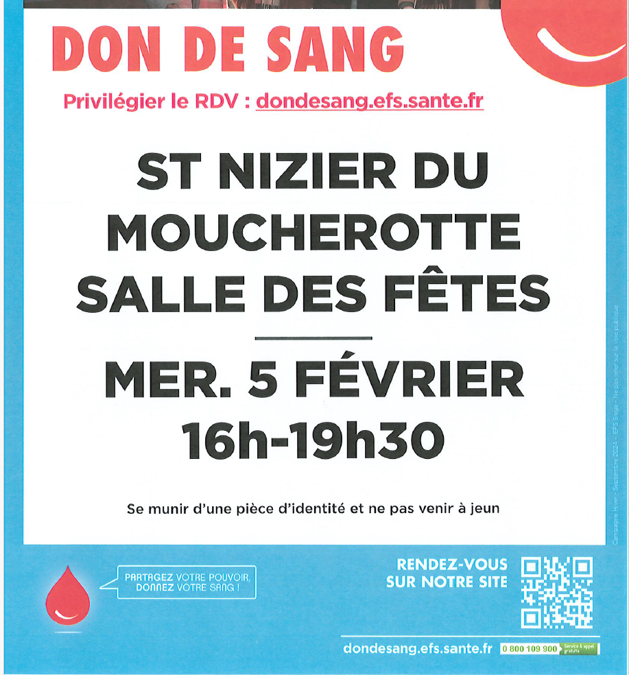 Don du sang, à la salle des fêtes