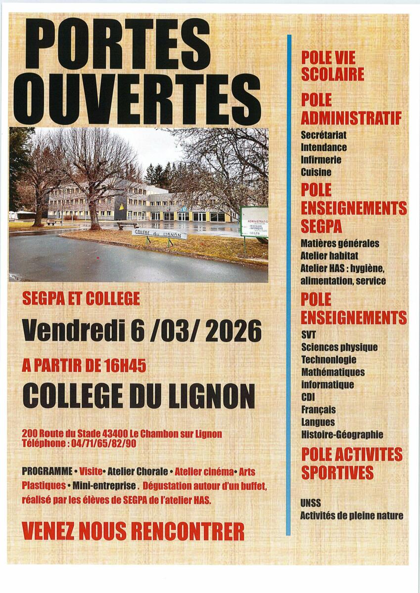 Portes ouvertes Collège du Lignon