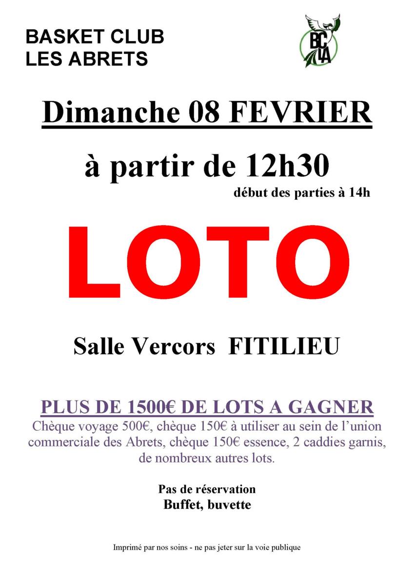 Loto | Basket Club Les Abrets