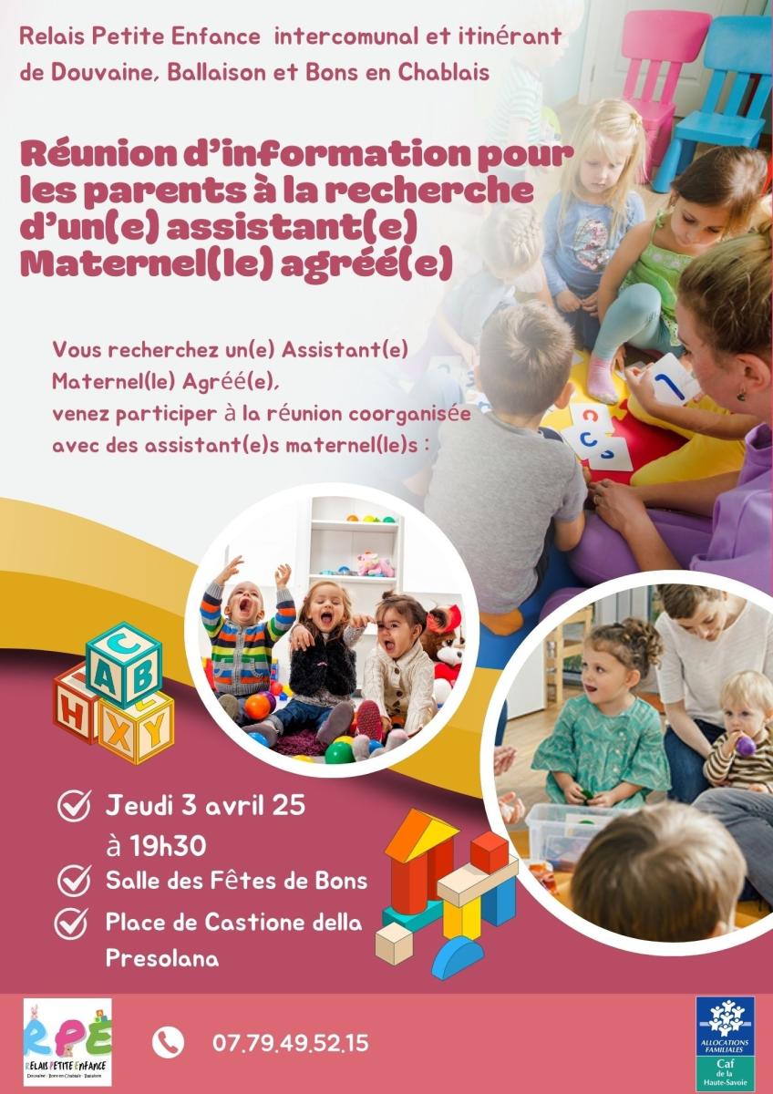 Réunion d'information Relais Petite Enfance à Bons en Chablais