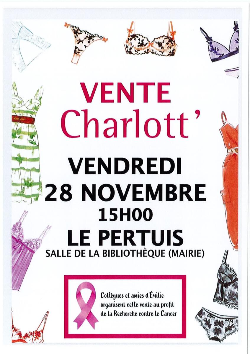 Vente produits Charlott' -pour la recherche contre le cancer