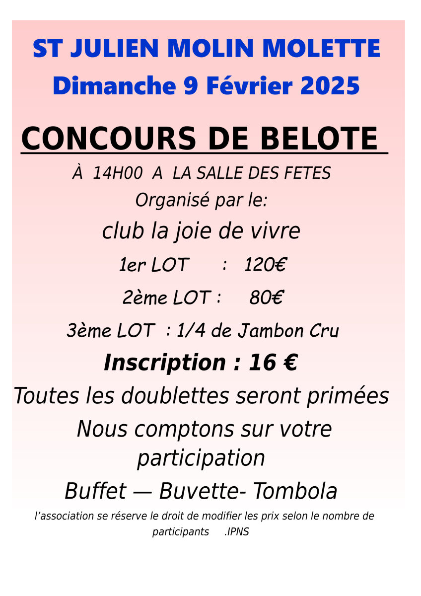 Concours de belote