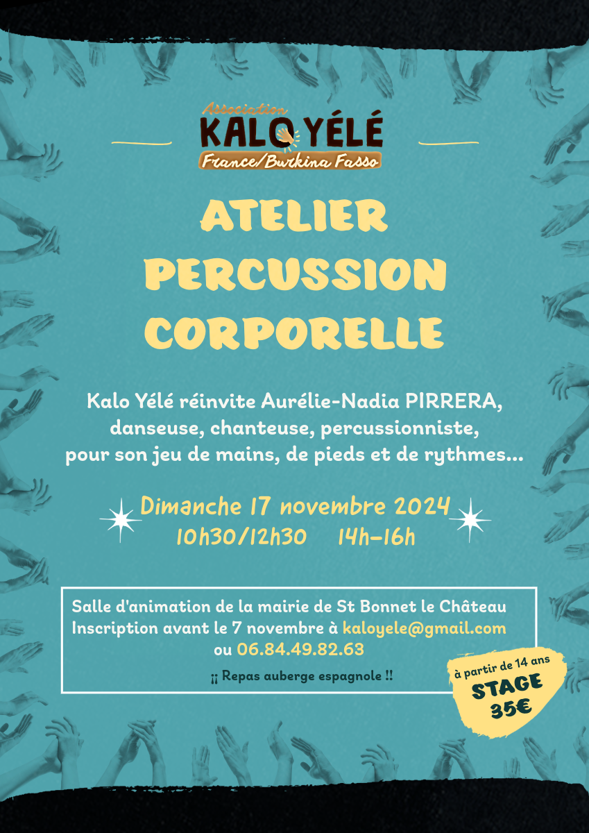 Atelier percussion corporelle 0 St Bonnet Le Château