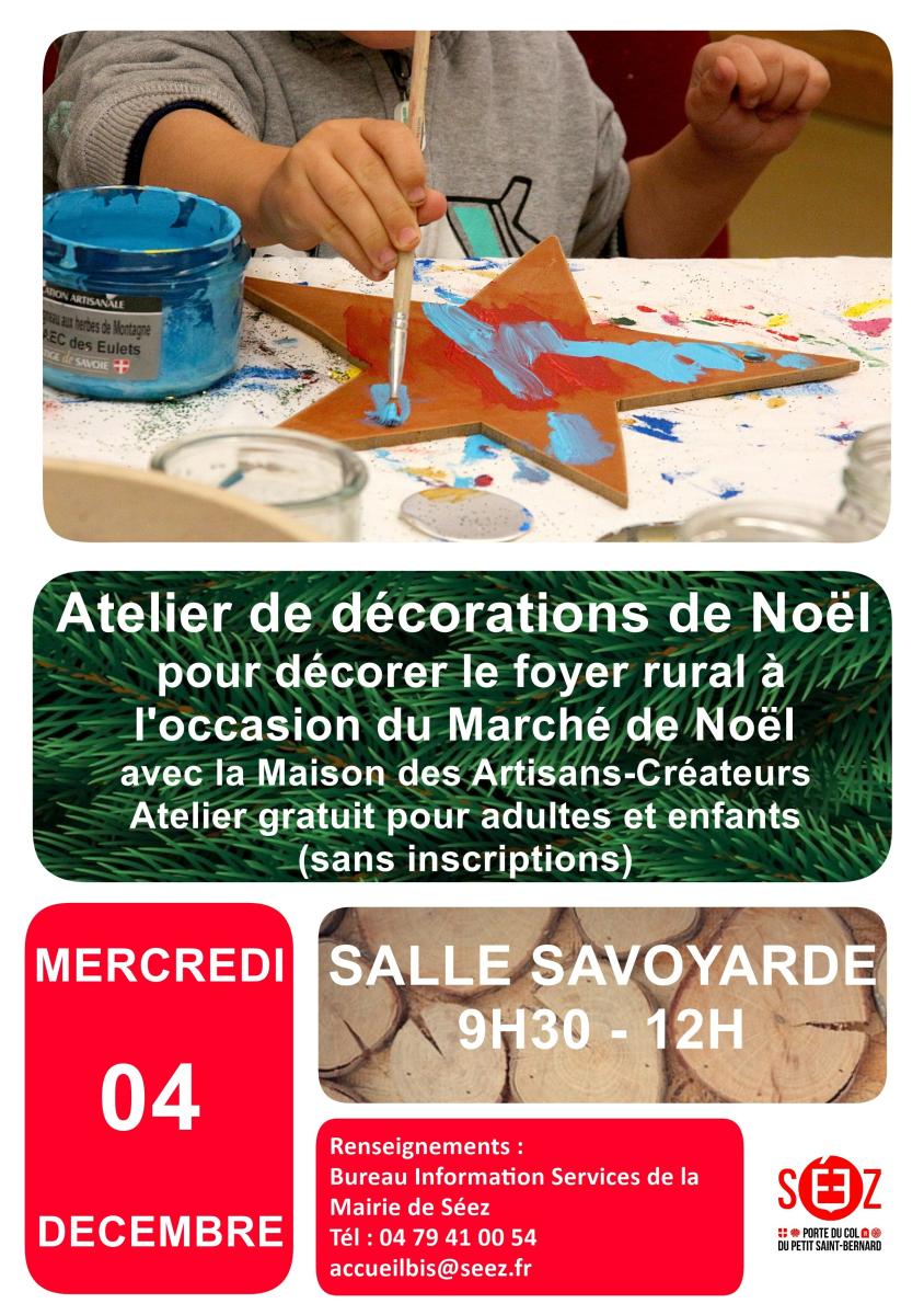 Atelier décorations de Noël à la Savoyarde avec la maison des artisans