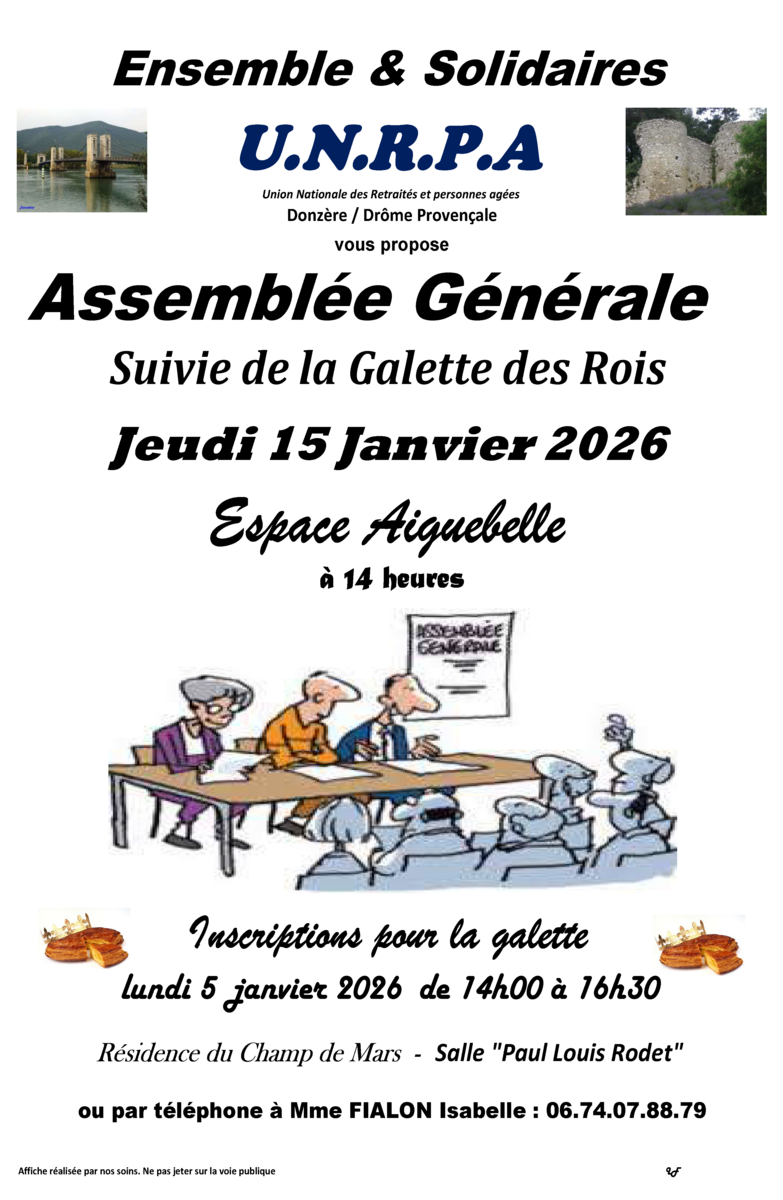 Assemblée générale et galette de l'UNRPA
