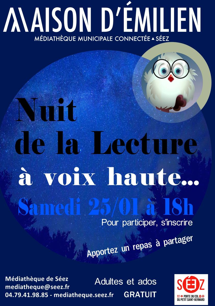 Nuit de la lecture à voix haute à la médiathèque