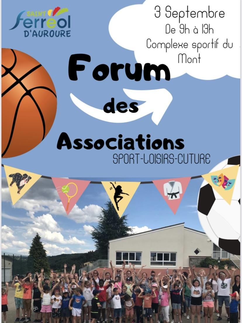 Forum des associations Samedi 3 Septembre à St Ferréol