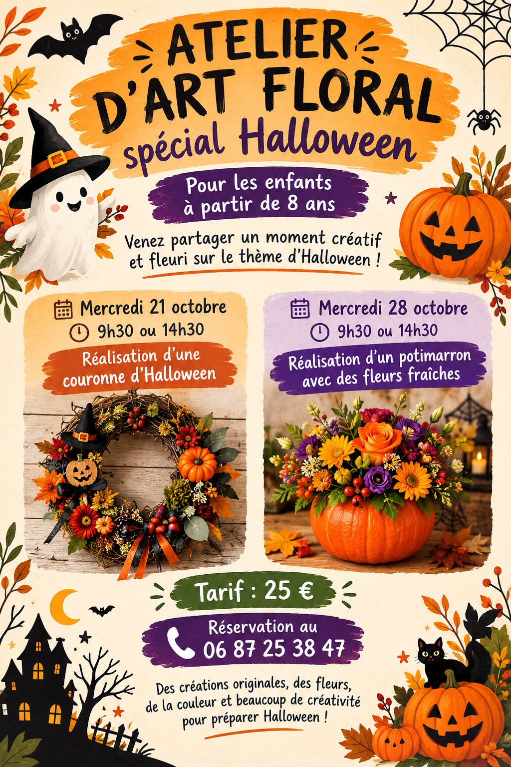 ATELIER D'ART FLORAL Spécial Halloween- L'Atelier d'Emilie🎃