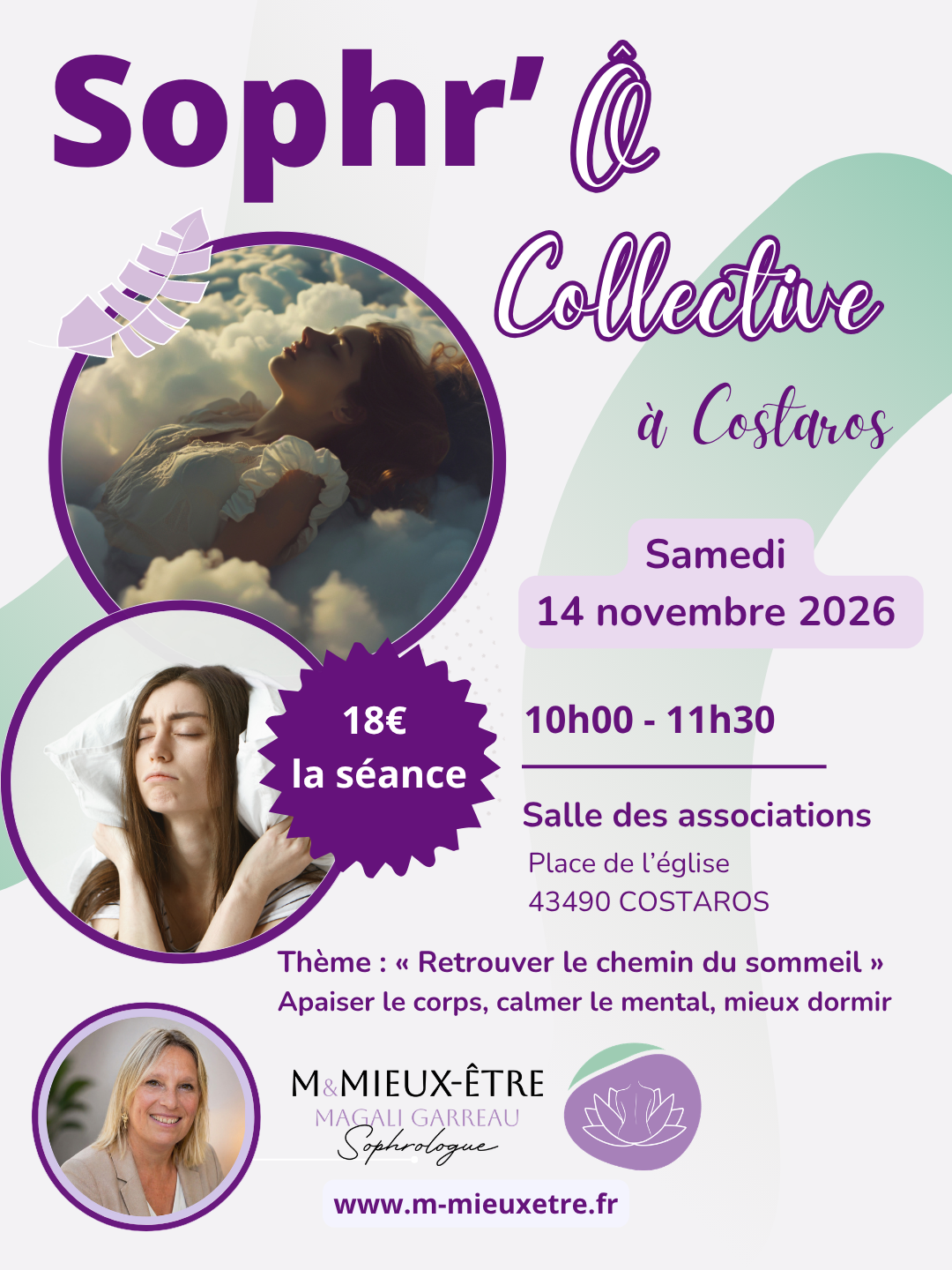 Sophrologie: séance collective le samedi 14 Novembre
