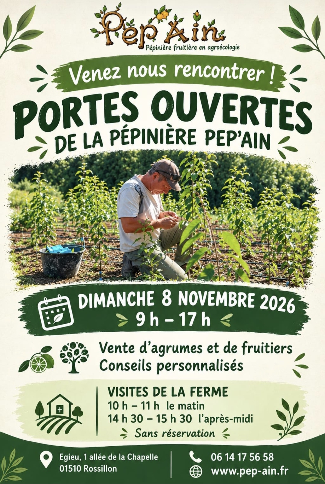 Portes ouvertes de la pépinière PEP'AIN à Rossillon