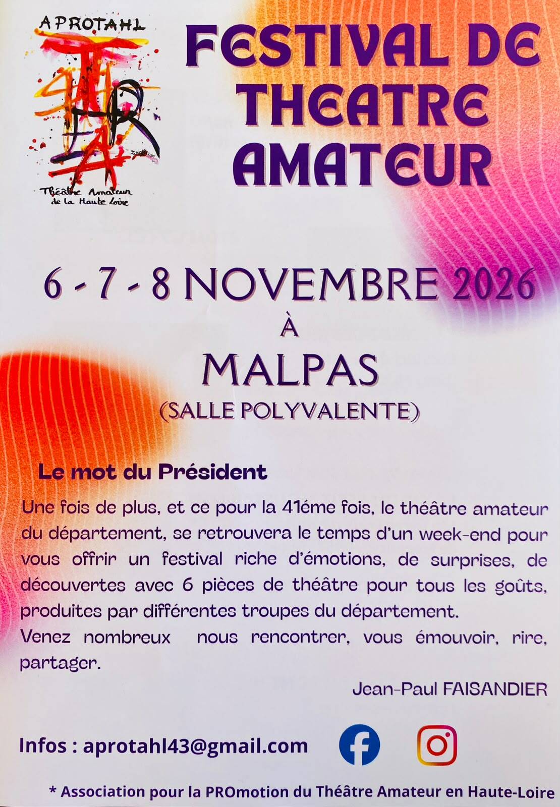 🎭 Festival départemental de théâtre amateur