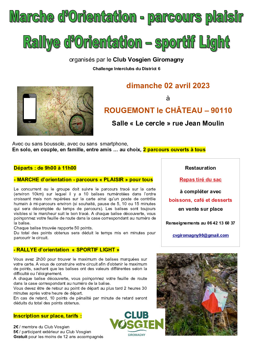 Marche d'orientation - Club Vosgien