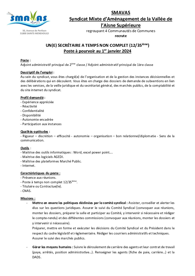 Actualit S Offre D Emploi Smavas Actualit Illiwap De Mairie De Somme Y Vre Illiwap