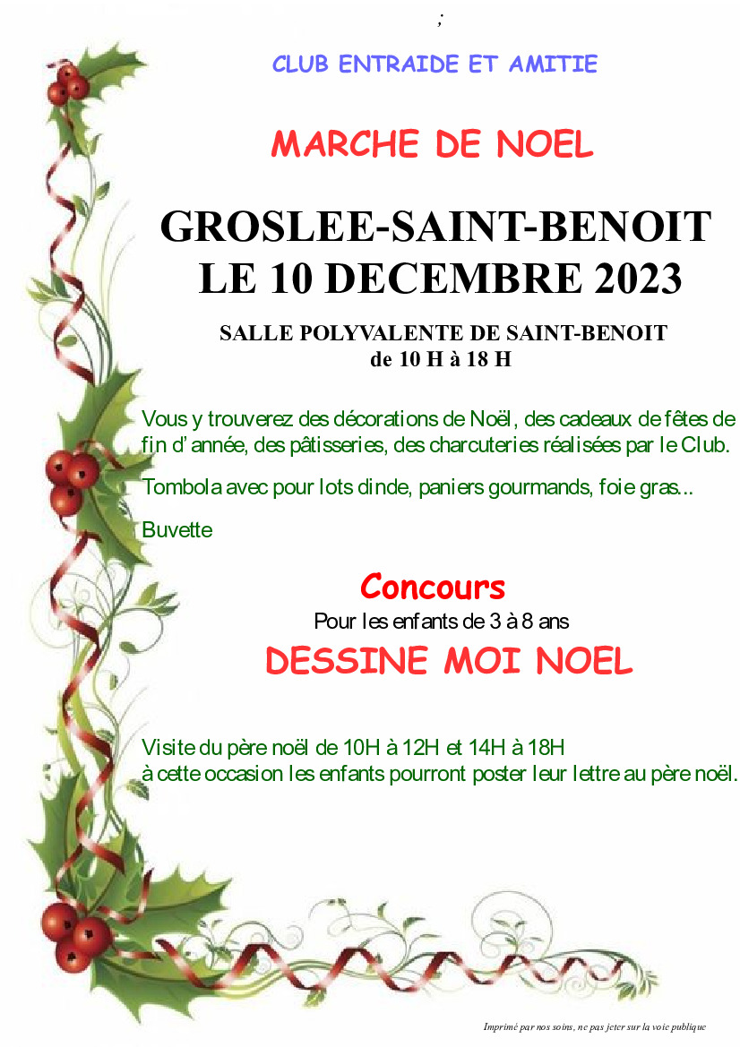 Actualités Marché de Noël salle polyvalente Saint Benoit AUJOURD'HUI Actualité illiwap de