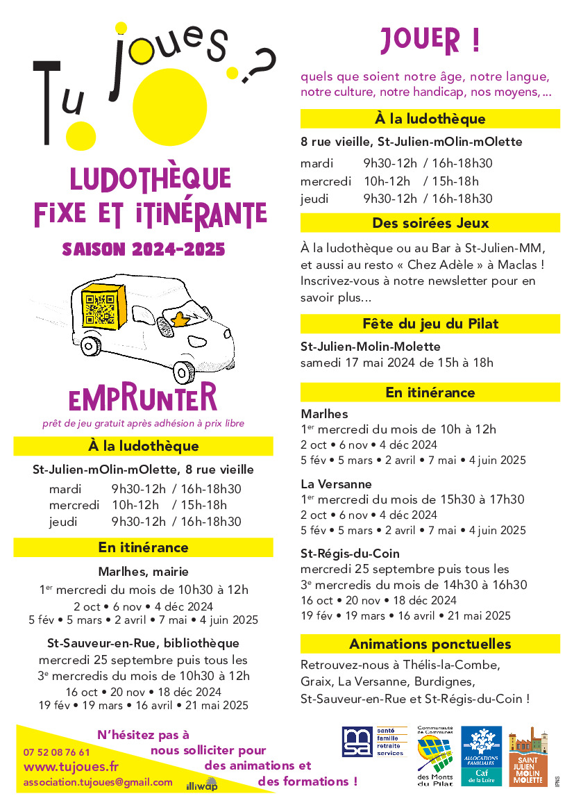 Ludotheque  fixe et itinerante - saison 2024-2025