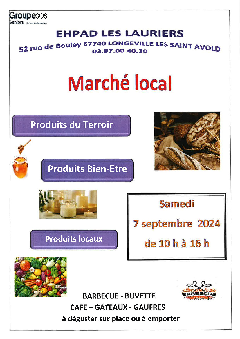 Marché local à l'EHPAD le 07/09