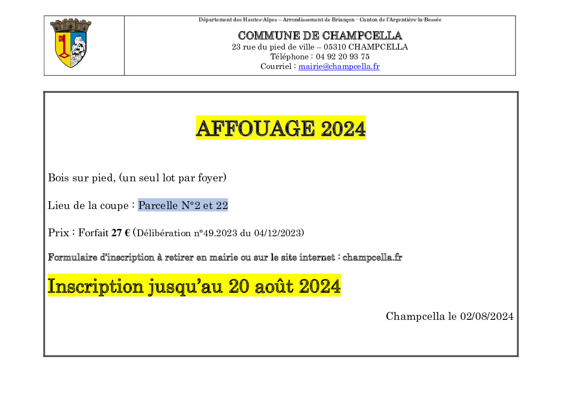 AFFOUAGE 2024