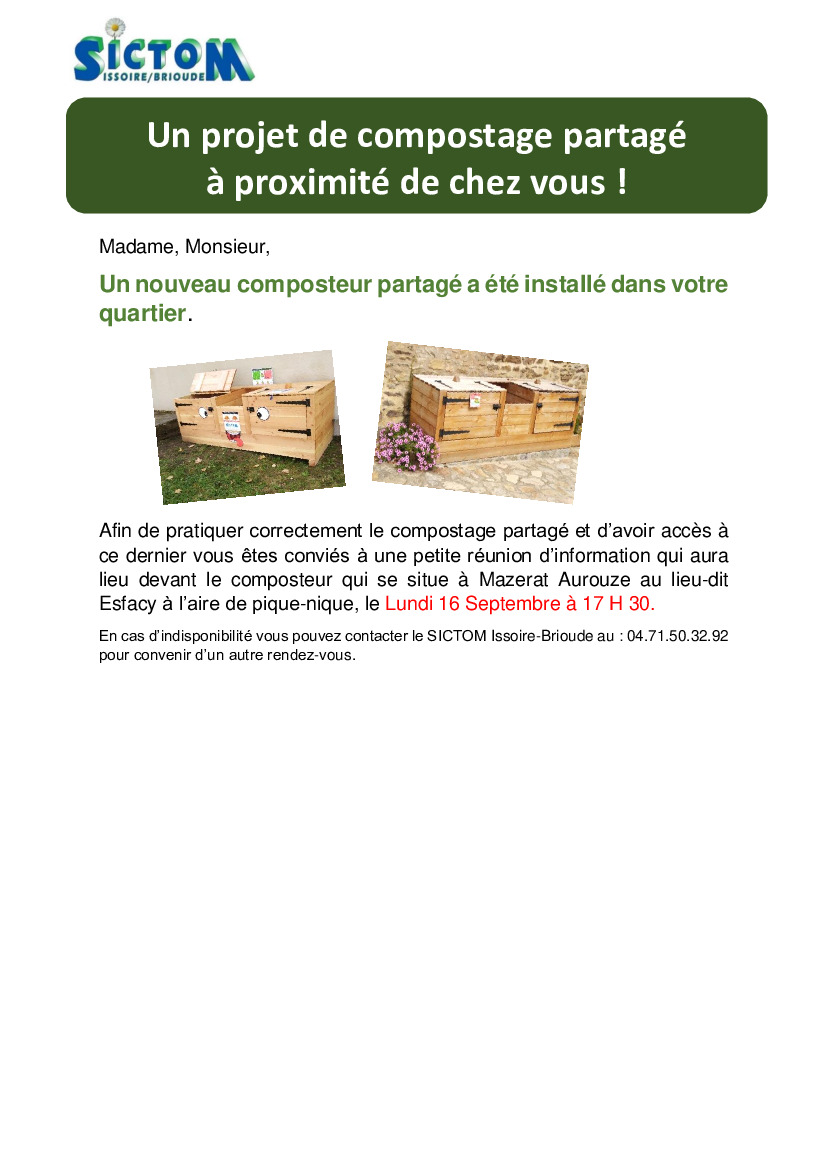 Information sur le composteur